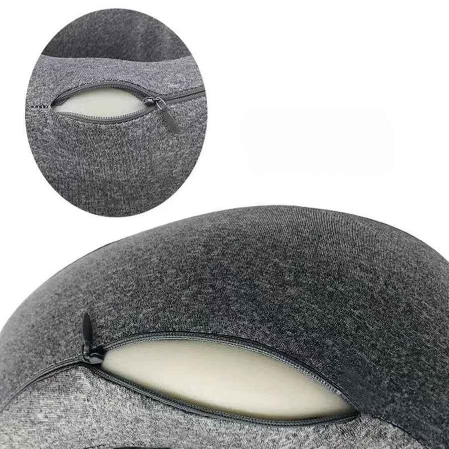 1pc Memory Foam Travel Neck Pillow