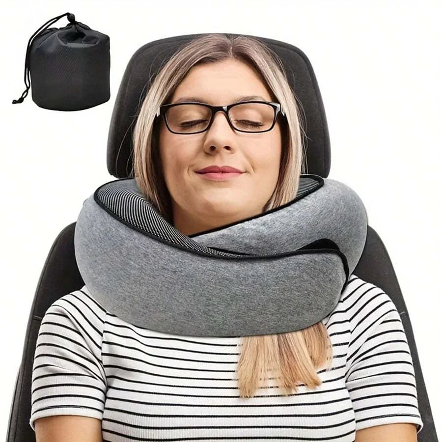 1pc Memory Foam Travel Neck Pillow