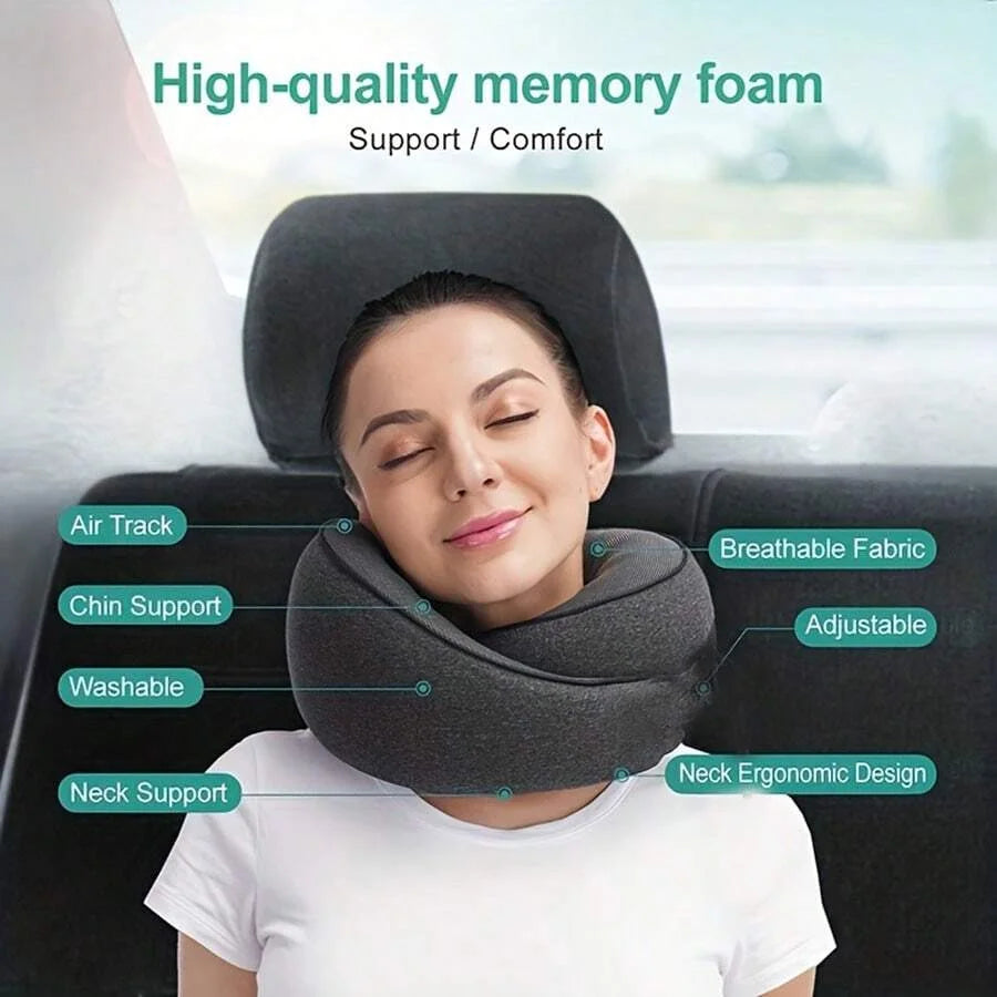 1pc Memory Foam Travel Neck Pillow