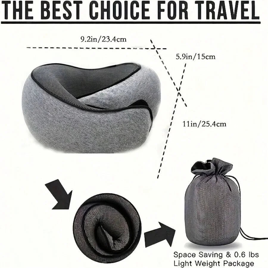 1pc Memory Foam Travel Neck Pillow