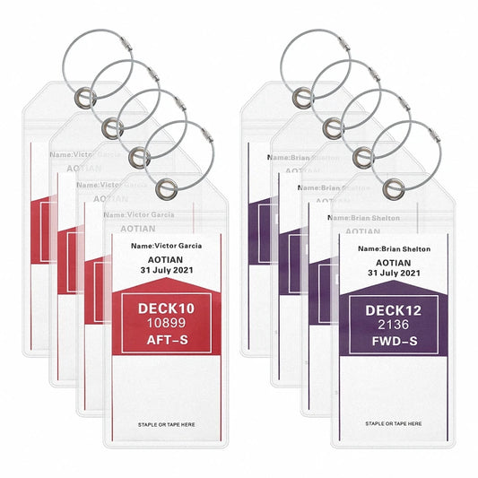 8 Pieces Cruise Tags Luggage Tag Holder for Princess, Carnival, Costa, P&O, Norwegian Cruise Ships
